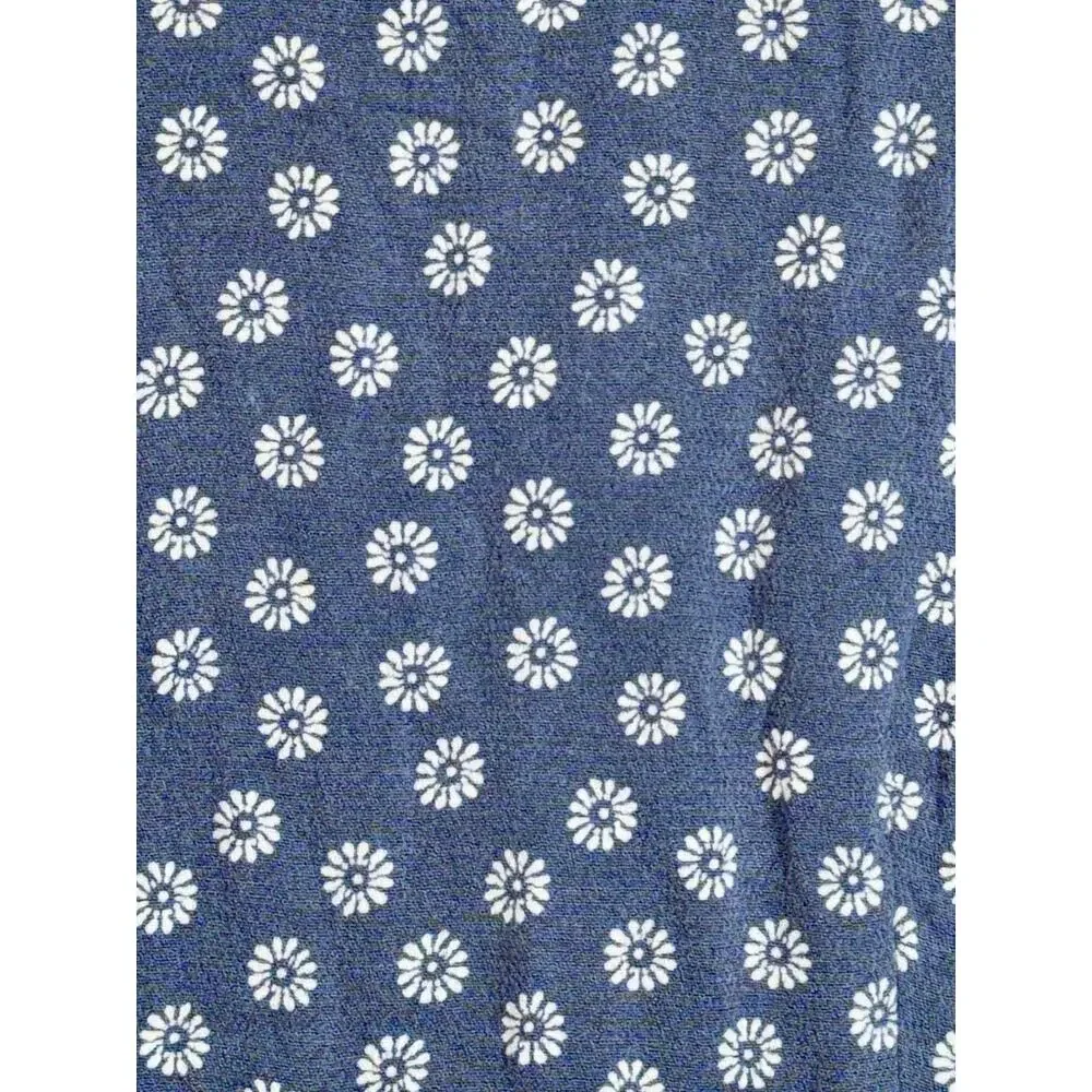 Abercrombie & Fitch Blue White Floral Smocked Puff Sleeve Blouse Top Size Small